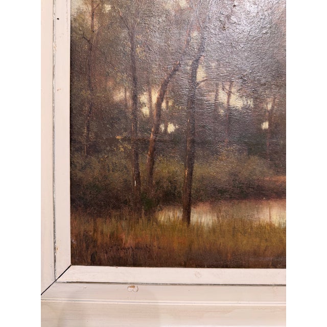 Textile 20th Century Belgian Flemish Oil on Canvas For Sale - Image 7 of 8