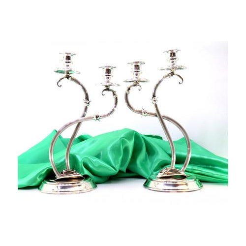 Silver Silver Candelabra with Two Lights For Sale - Image 8 of 8