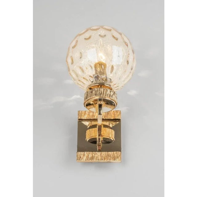 Metal Glass and Brass Sconces in the style of Palwa, Germany, 1970s, Set of 2 For Sale - Image 7 of 11