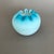 Vintage Aqua and White Ruffled Satin Glass Vase 4” For Sale - Image 4 of 8