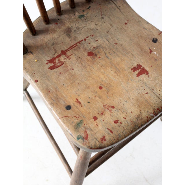 Early 20th Century Antique Primitive Farmhouse Chair For Sale - Image 5 of 11