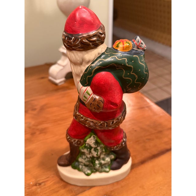 Vaillancourt Folk Art “Father Christmas With Walking Stick” For Sale - Image 4 of 8