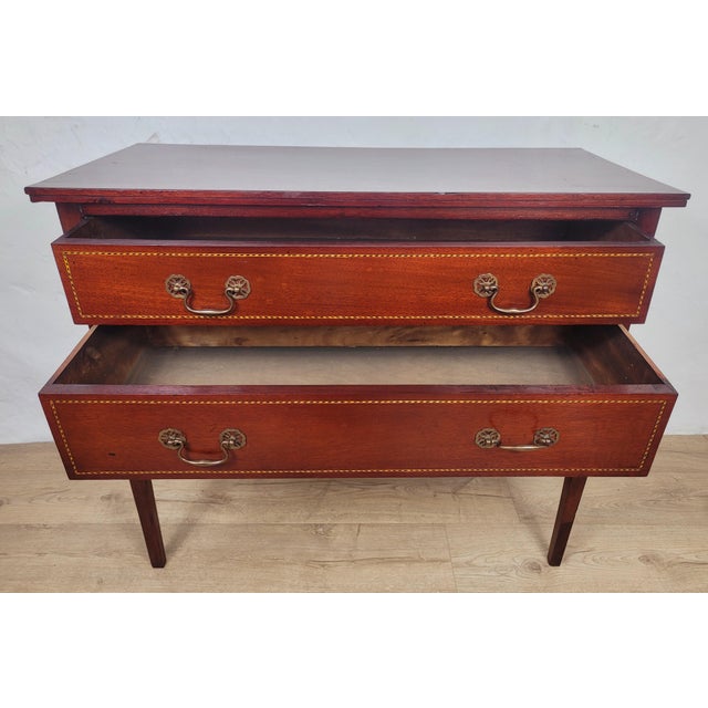 1940s Vintage Edwardian Style Inlaid Chest of 2 Drawers, 1940s For Sale - Image 5 of 18