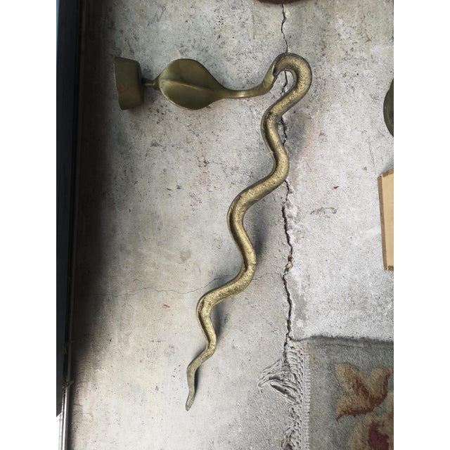 Gold snake wall lamp Candleholder Cobra light fixture Living room Hall light Bedroom lamp Brass. Dimensions: Height 11" /...