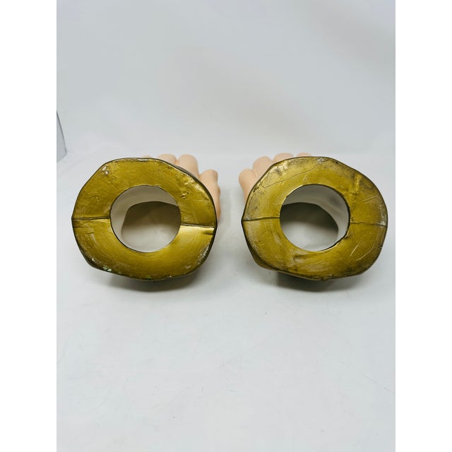 Pristine 10” Scioto Ceramics Anatomical ‘Orans’ Prayer Hands - A Pair - Circa 1977 For Sale - Image 11 of 11