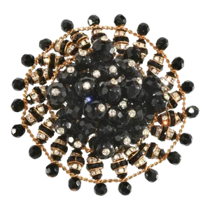 Vintage Large Hattie Carnegie Black Beads Brooch