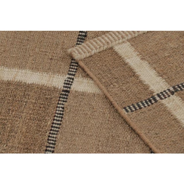 Beige Rug & Kilim’s Scandinavian-Inspired Rug, Beige-Brown Earth Tones With Stripes For Sale - Image 8 of 9