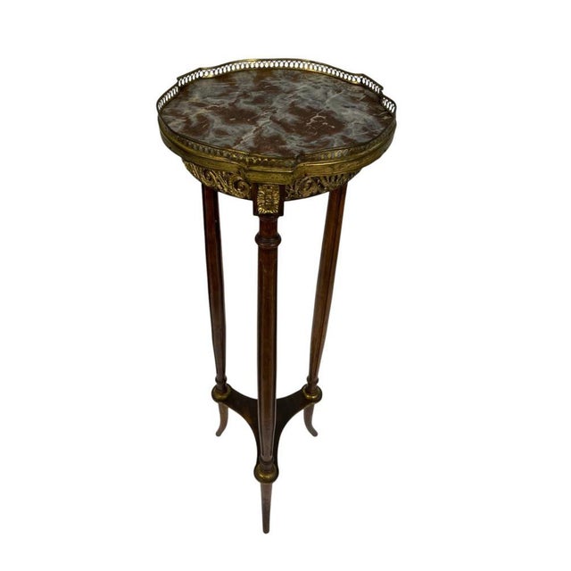 French Louis XVI Pedestal Stand Table, 1880 For Sale - Image 4 of 7