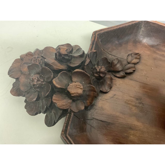 Wood Early 20th Century Signed Black Forest Carved Tray For Sale - Image 7 of 7