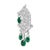 Contemporary 18K 2 3/4 Cttw Diamond and Emerald Dangle Art Deco Shield Brooch Pin Pendant (G-H Color, VS1-VS2 Clarity) CHAIN NOT INCLUDED For Sale - Image 3 of 6