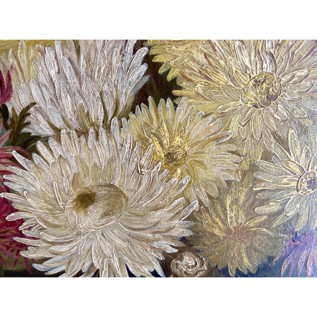 Mid 20th Century Vintage Still Life Flower Painting in Nice Wood Frame For Sale - Image 5 of 11