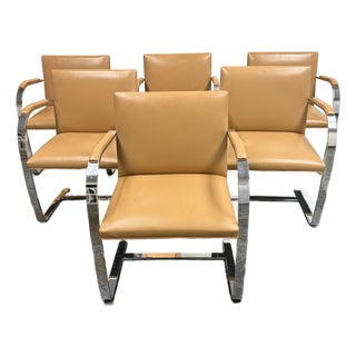 Ludwig Mies Van Der Rohe for Knoll Brno Armchairs, Set of Six For Sale