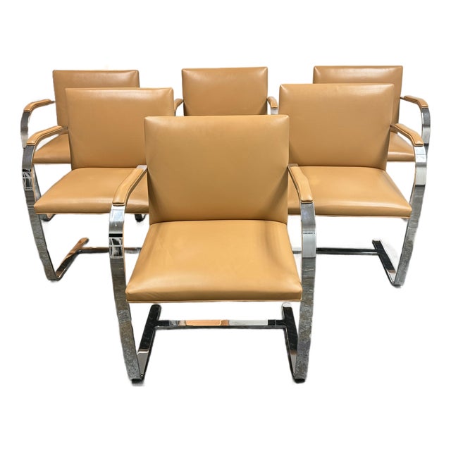 Ludwig Mies Van Der Rohe for Knoll Brno Armchairs, Set of Six For Sale