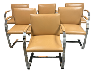 Ludwig Mies Van Der Rohe for Knoll Brno Armchairs, Set of Six