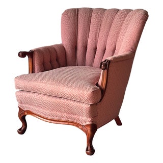 Mid-Century French Provincial Channel-Back Armchair For Sale