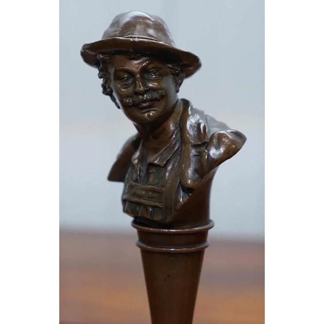 Victorian Solid Miniature Bronze Bust Statues, Set of 2 For Sale - Image 3 of 18