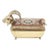 Vintage Brass Rams Head Hinged Small Box With Enamel Design For Sale