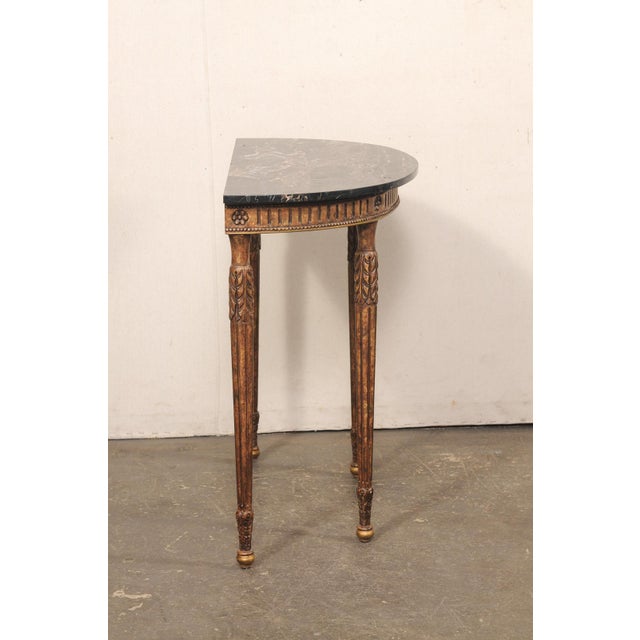 Wood Mid 20th Century Italian Console Table W/Original Marble Top For Sale - Image 7 of 11