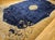Textile Antique Art Deco Chinese Oversized Rug, Handwoven Wool, Cranes & Butterflies Design, Navy & Tan, 14' X 19' For Sale - Image 7 of 17