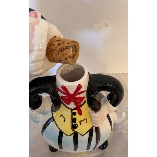 Black Vintage Sonsco Figural Bourbon Decanter With 3 Hanging Cups | 1950s Mid-Century Whimsical Barware For Sale - Image 8 of 11