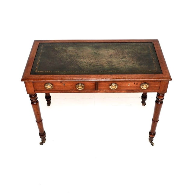 Antique Georgian Leather Top Writing Table, 1820s For Sale - Image 6 of 12