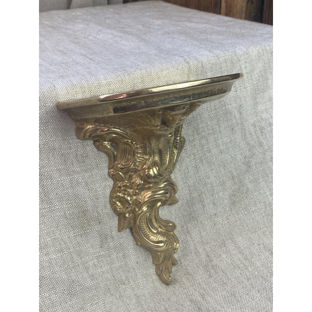Gold Small Rococo-Style Bronze Wall Console, 1950s For Sale - Image 8 of 14