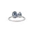 Contemporary 2.55ct Pear & Oval Blue Sapphire Toi Et Moi Ring Size 6 in 14k White Gold For Sale - Image 10 of 17