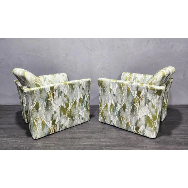 Mid 20th Century Vladimir Kagan Style Lounge Chairs in French Upholstery - Set of 2 For Sale In Dallas - Image 6 of 12