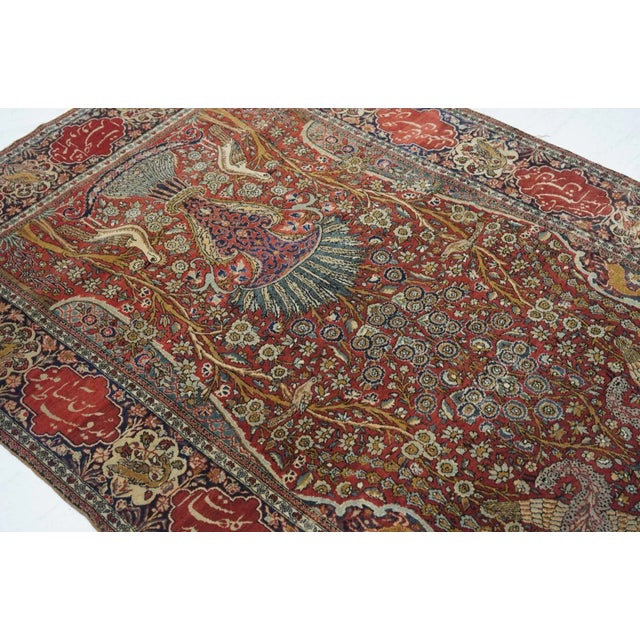 Textile Antique Mohtasham Kashan Rug 4'6'' X 6'10'' For Sale - Image 7 of 10
