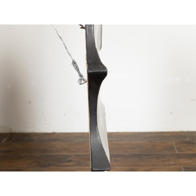 Silver Vintage Italian Midcentury Silver Leaf Sunburst Mirror with Beveled Plate For Sale - Image 8 of 8