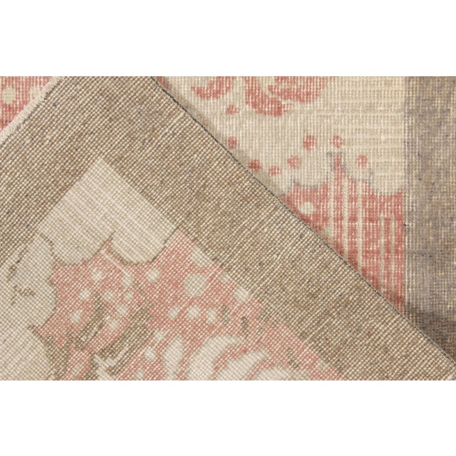 1960s 1960s Vintage Distressed Deco Rug in Red, Beige-Gray All Over Pattern For Sale - Image 5 of 6