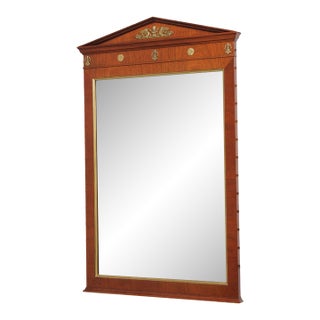 Vintage Mahogany Pediment Top Wall Mirror For Sale