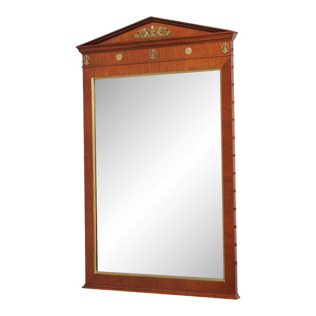 Vintage Mahogany Pediment Top Wall Mirror For Sale