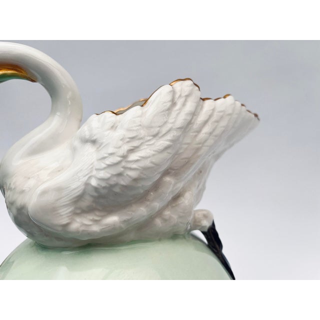 Large Antique Porcelain Swan Wash Pitcher, 1800s For Sale - Image 12 of 13