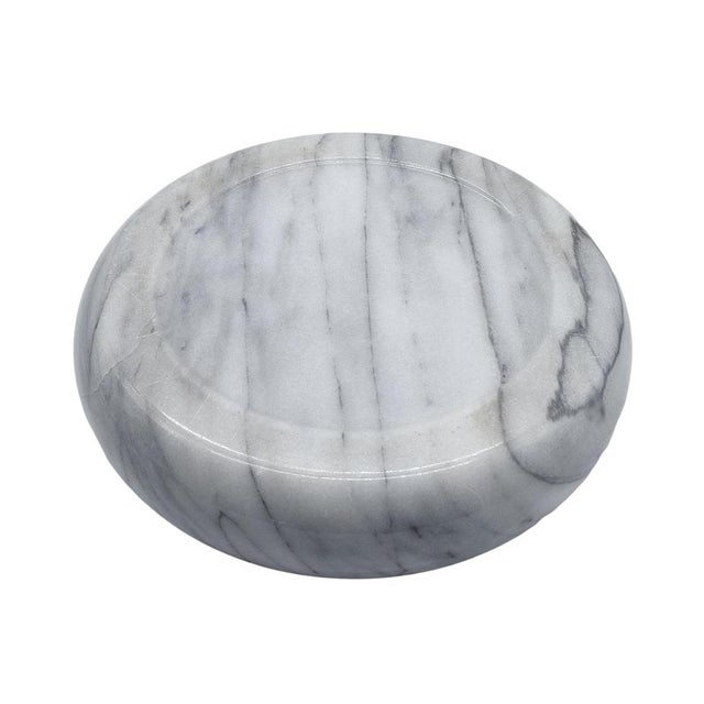 Gray White Marble Centerpiece by Sergio Asti for Up & Up Calacatta, Italy, 1970s For Sale - Image 8 of 9