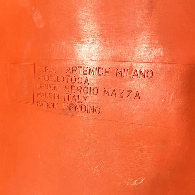 Orange Orange Toga Chair by Sergio Mazza for Artemide, 1960s For Sale - Image 8 of 9