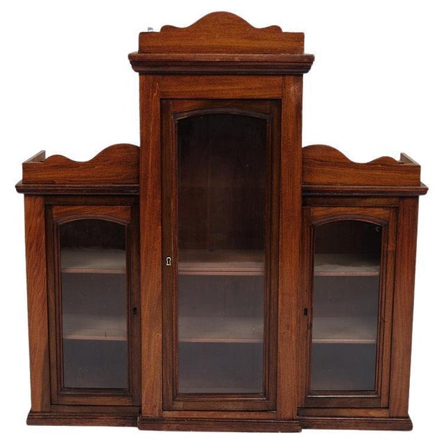Wall-Hung Display Cabinet in Hand Polished Mahogany, 1890s For Sale - Image 9 of 9
