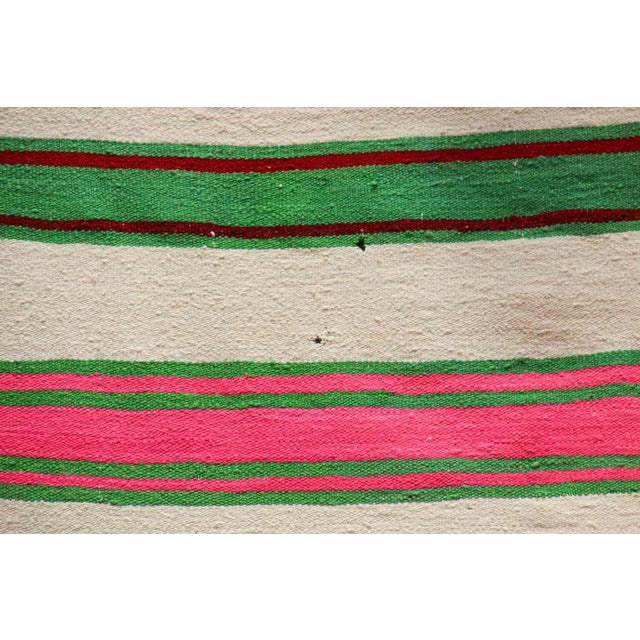 1960s Moroccan Berber Kilim Rug, Multicolor Stripes, 5'11" × 13'5" For Sale - Image 12 of 15