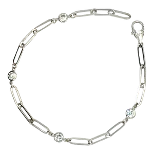 Paperclip 0.62 Carat Diamond Bracelet in 14k White Gold