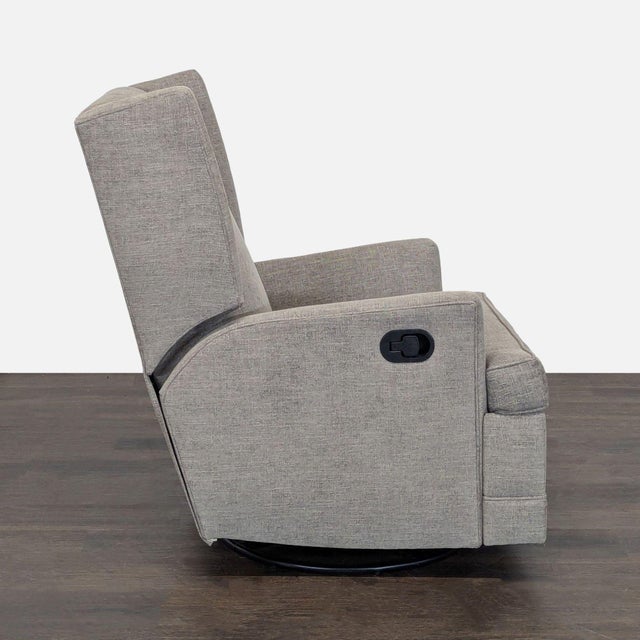2010s Pottery Barn Wingback Recliner Swivel Glider Lounge Chair in Gray For Sale - Image 5 of 6