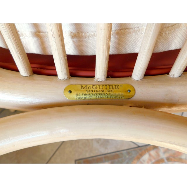 Set of 9 McGuire Rattan & Cane Club Chairs For Sale - Image 15 of 16