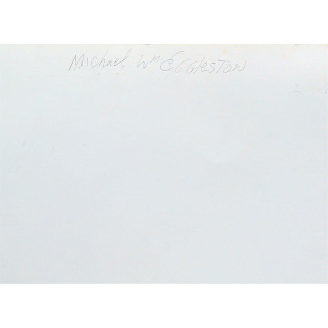 Late 20th Century Yellow Figure in Black Stockings - Abstracted Oil Painting by Michael William Eggleston For Sale - Image 5 of 5