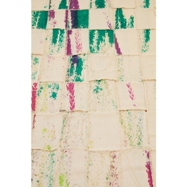 "Imprints / Green Pink Blue Yellow Brown" Large Abstract Oil Painting by Simon Findlay For Sale - Image 13 of 18