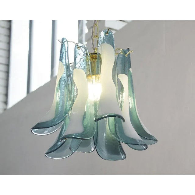 Gold Petal Suspension Lamp in Murano Glass Color and White Color, 1990s For Sale - Image 8 of 12
