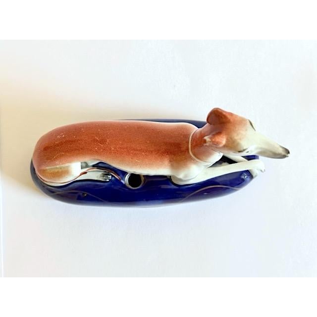 Staffordshire Mid 19th Century Early Staffordshire Greyhound Inkwell For Sale - Image 4 of 6