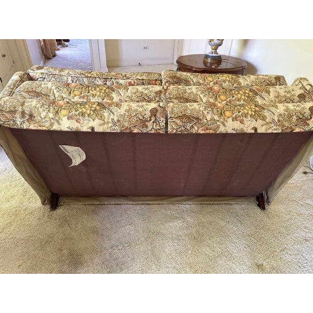 English Vintage Hickory Chair Floral Love Seat Couch For Sale - Image 3 of 8