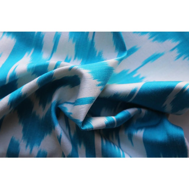 Sky Blue Contemporary Blue Ikat Decorative Pillow For Sale - Image 8 of 10