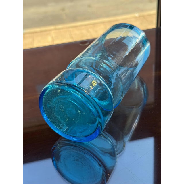 Antique Victorian Blue Etched Glass Vase- American Bicentennial- Rare Find For Sale In Pittsburgh - Image 6 of 10
