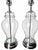 Late 20th Century Clear Glass Baluster Table Lamps With Chrome-Tone Bases - Pair For Sale - Image 12 of 14