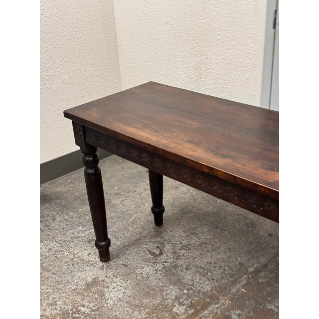 Wood Carved Wood Console, Vintage For Sale - Image 7 of 12